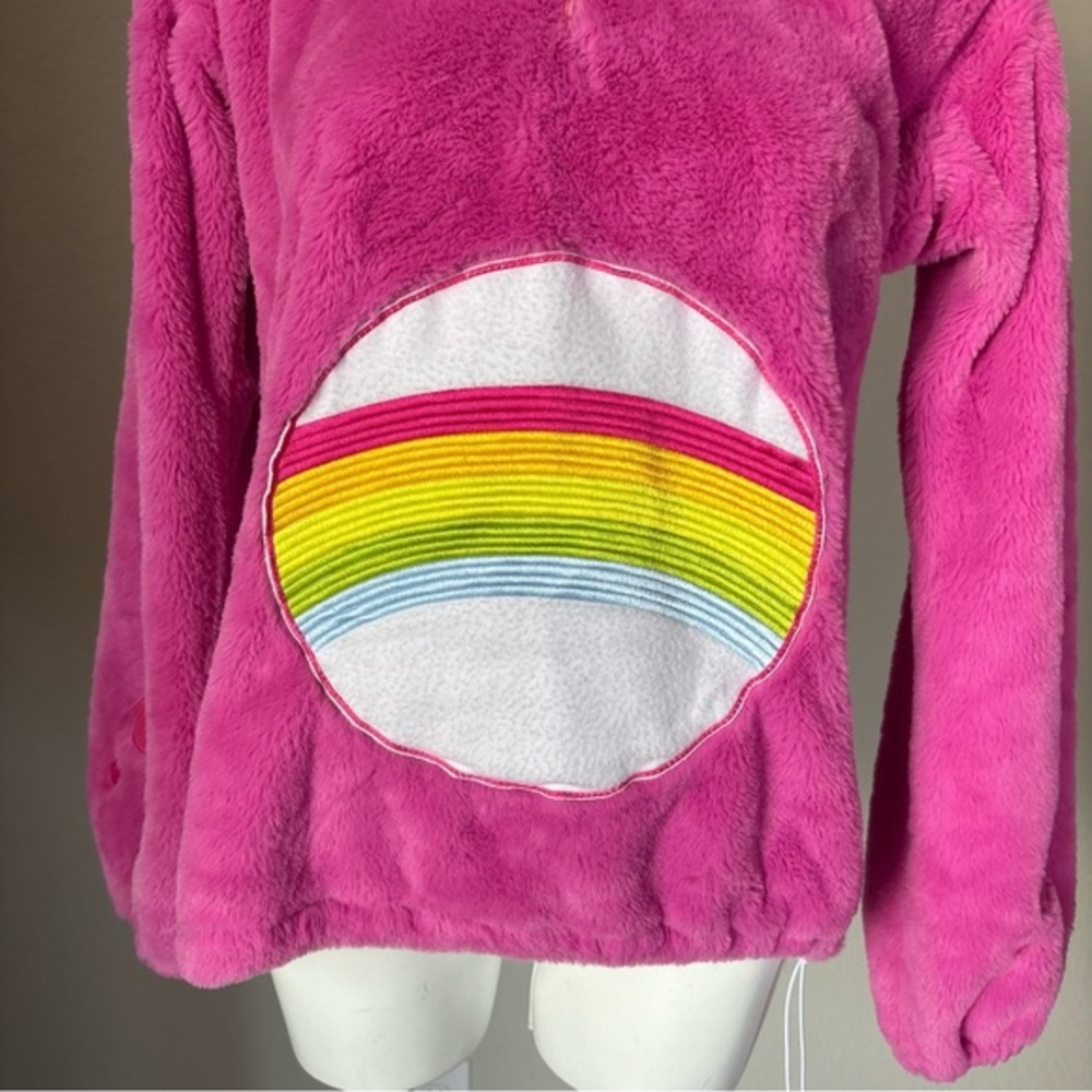 Care‎ Bears Cheer Bear Pink Hoodie Sweatshirt Costume Womens Size Large Kidcore - Picture 3 of 9